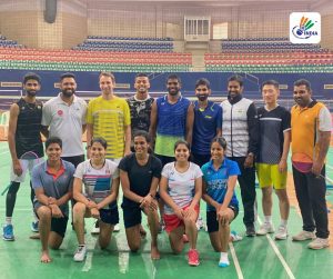 India men's and women's badminton squad bound for 2022 CWG — (top row, from left to right) Chirag Shetty, Satwik SaiRaj Rankireddy and Kidami Srikanth. (Twitter / BAI Media)
