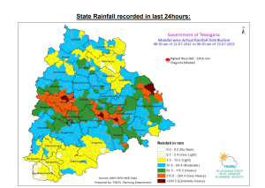 Telangana district wise rainfall recorded in the last 24 hours. (TSDPS website)