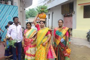 Venkatamma and her daughter-in-law celebrating Bonalu