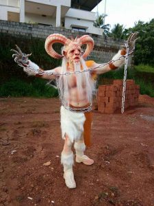 Ravi Katpadi has to be in these costumes for two days until the festivities are over (Supplied)