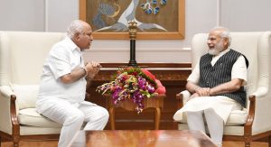 BS Yediyurappa meets Prime Minister Narendra Modi at New Delhi after his elevation to BJP Parliamentary Board. 26 August 2022. (Supplied)