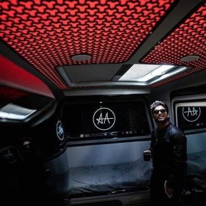 allu arjun in his vanity van