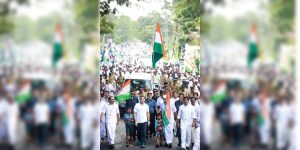 Rahul Gandhi marches into Kerala as massive crowd gathers to welcome his 'Bharat Jodo Yatra' on Sunday, 11 September. (Supplied)