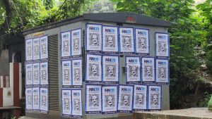 PayCM posters pasted by Congress across Bengaluru