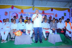 CPI(M) general secretary Sitaram Yechury speaks ata a function organised for the unveiling of a statue of Jaipal Reddy in his village on Friday, 30 September, 2022. (Supplied)