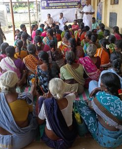 Villagers during gram sabha meeting 