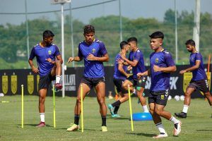 Hyderabad FC training ahead of the Game with FC Goa. 
