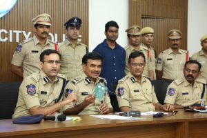 Hyderabad police CP CV Anand presented passport of one of the accused. (Supplied)