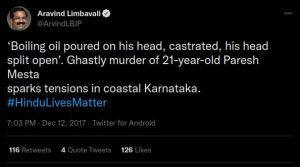 Arvind Limbavalli's tweet in 2017