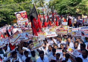 Anti-Hindi protest in Dharmapuri by the DMK youth and students wings on 15 October