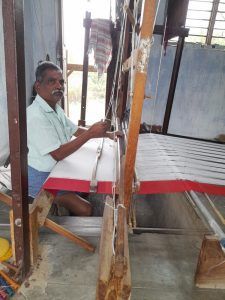 A handloom weaver from Pochampally, Telangana (Satyanarayana, Assistant Professor, Loyola Academy)