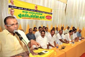 Thushar at an SNDP Yogam meeting. (South First)